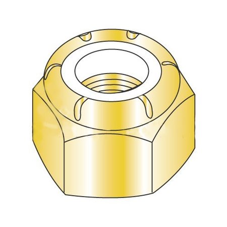 NEWPORT FASTENERS Nylon Insert Lock Nut, #8-32, Steel, Yellow Zinc, 2000 PK 532131